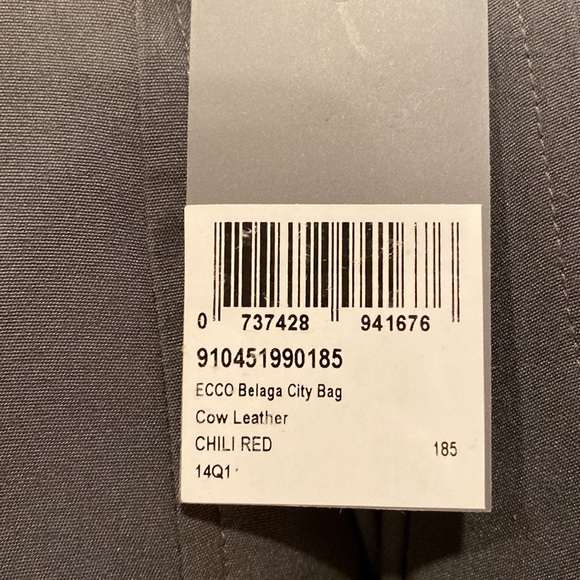 Ecco brand new red leather satchel bag with removable shoulder strap. - Picture 6 of 6